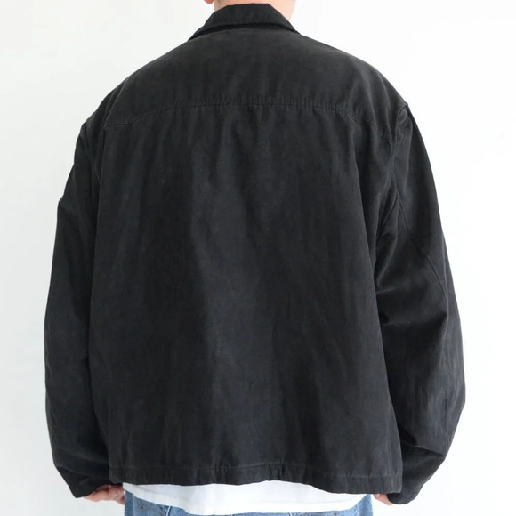 Vintage Towne Collection By London Fog Black Faux  Suede Zip Up Lined Jacket - Picture 2 of 8